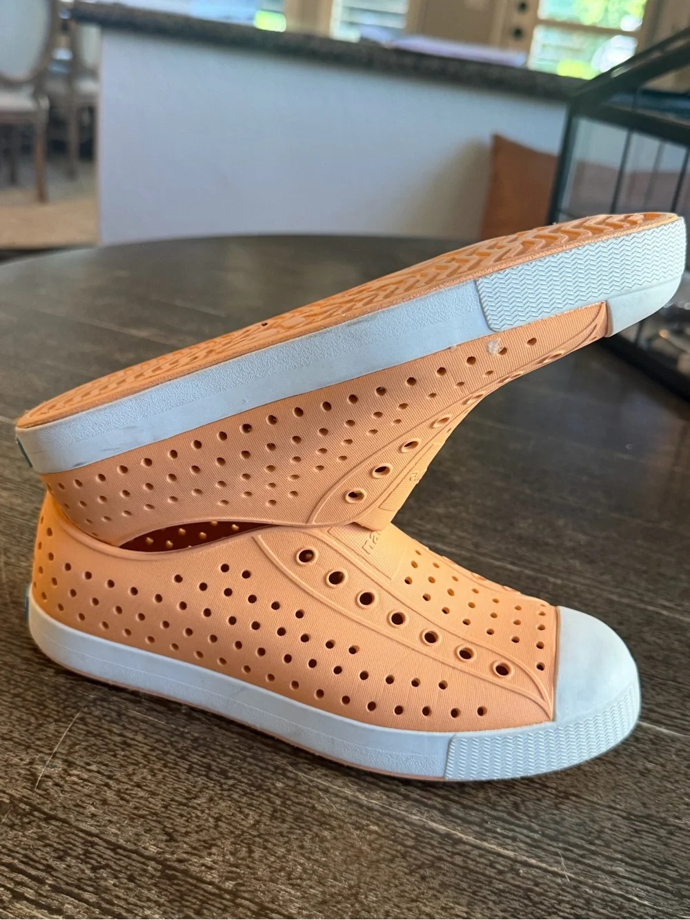 Native Shoes Peachy Orange Slip-On Perforated Water Shoes J4
